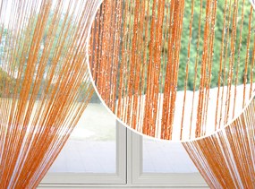 Függöny spagetti zsinór rojtokkal 300x250 széles, ezüst cérnával