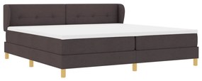 Boxspring Ágy Matrac Sötét Barna 200x200 cm Szövet
