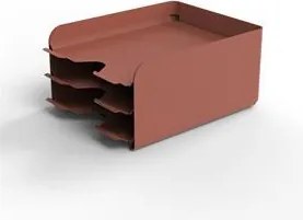 Irattálca, fém, 3 részes, ALBA, terrakotta (IAL36)