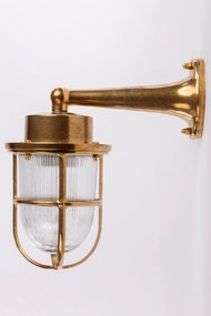 Fali Lámpa sárgaréz 63 Lámpatest teraszra Sárgaréz háló üveg lámpabúra Bras