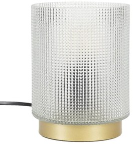 Asztali lámpa üveg vázában USB-vel, átlátszó és arany - DOUCE