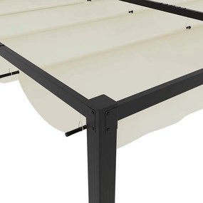 kerti pavilon visszahúzható tetővel krém 3x3 m acél