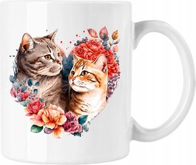 Bögre Macska Virágok Cica Kedves 1 Fehér 330ml