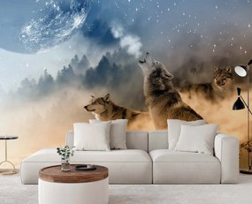 Gario Fotótapéta Üvölto farkasok Anyag: Vlies, Méret: 400 x 280 cm