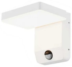 LED lámpatest , oldalfali , mozgásérzékelős , 17W , meleg fehér , négyzet , fehér , kültéri , IP65