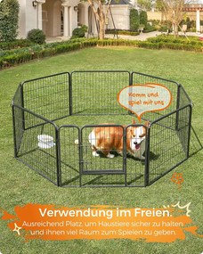 Kutya kennel, kutyaketrec, 8 paneles kisállat-járóka 77 x 60 cm | FEANDREA