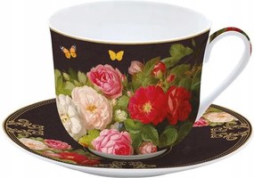 Nagy Reggeliző-desszert Porcelán Csésze Victorian Garden Csészealj