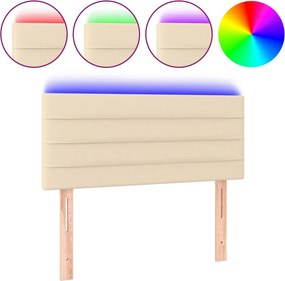 vidaXL krémszínű szövet LED-es fejtámla 100x5x78/88 cm