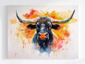 Poszter Bika Akvarell Wall Art Színes Portré Művészet 100x75