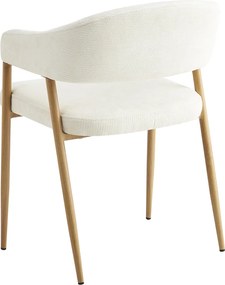 Dizájner étkezőszék, krémszínű/bükk, NIZAR TYP 1