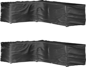 vidaXL 2 db L-alakú kerti bútorhuzat 18 fűzőlyukkal 220x285x80 cm
