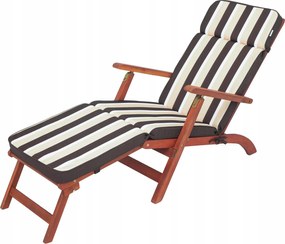 Kerti párna napozóágyhoz barna csíkos 178x47 cm