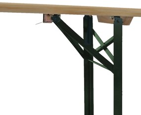 összecsukható fenyőfa sörasztal 2 sörpaddal 220 cm