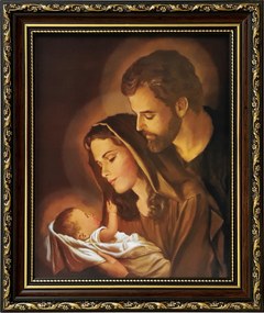 Vászonkép 31x26 Szent Család Jézus Díszített Keret