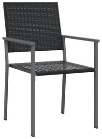 3 részes polyrattan és acél kerti étkezőgarnitúra