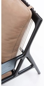 Fekete-bézs bőr fotel Dedo – Gazzda