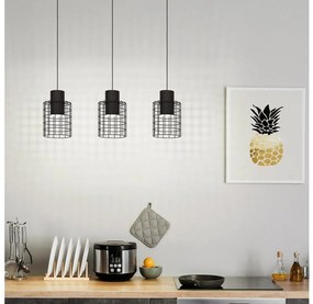 Eglo 43626 - Csillár zsinóron MILLIGAN 3xE27/40W/230V fekete
