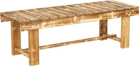 Outsunny Kerti Pad, 2 Személyes Fa Pad, Ülő Pad, Kerti Bútor, Rusztikus Pad, Tömb Fa, Sötét Barna, 110 x 38 x 35 cm | Aosom
