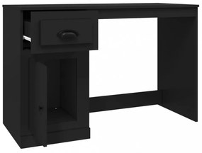 fekete szerelt fa íróasztal fiókkal 115x50x75 cm