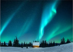 Üveg kép - Aurora Borealis (70x50 cm)