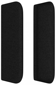 fekete szövet fejtámla szárnyakkal 203x16x78/88 cm