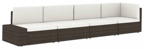 vidaXL 2 személyes fekete elemes polyrattan kanapé