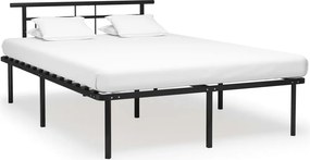 vidaXL fekete fém ágykeret 140 x 200 cm