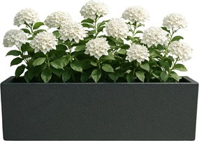 Kerti virágtartó forma hosszúkás alacsony magasságú virágtartó 26x80x26 antracit