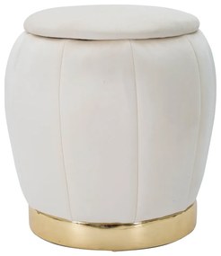 Krémszínű bársony puff Paris – Mauro Ferretti