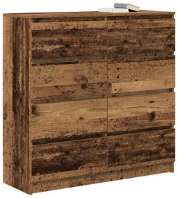 antik fa színű szerelt fa tálalószekrény 100x35x99 cm