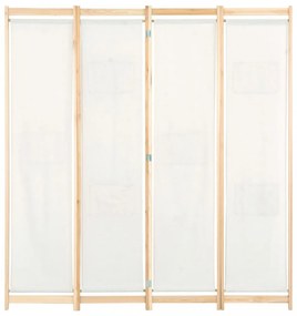 krémszínű 4-paneles szövetparaván 160 x 170 x 4 cm