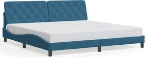 vidaXL kék bársony ágykeret matrac nélkül 200 x 200 cm