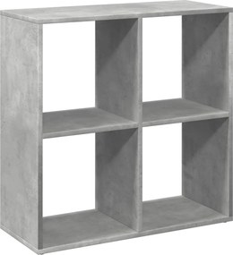 vidaXL betonszürke szerelt fa elválasztó könyvespolc 69,5x29x69,5 cm