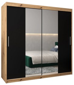 Ruhásszekrény 200 cm Toki 1 (artisan tölgy + matt fekete). 1064938