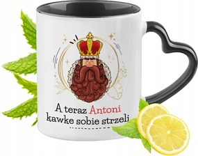 Antalnak Fekete Bögre Szív Alakú Füllel Ajándék