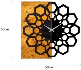 Fali óra 58x58 cm, 1xAA, fa/fém kivitel