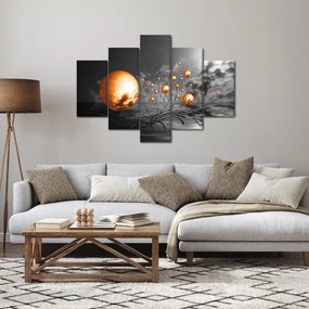 Narancssárga absztrakt gömbök képe (150x105 cm)