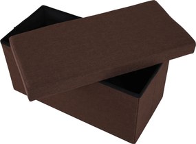 Összehajtható puff, barna szövet, ORELIA