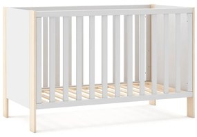 Fehér-natúr színű babaágy 60x120 cm Esteban – Marckeric