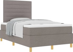 vidaXL Boxrugós ágy matracmal fejtámlával Tópszínű 120 x 200 cm szövet