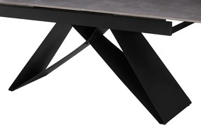 Kihúzható étkezőasztal, beton/fekete, 160-200x90 cm, MAJED