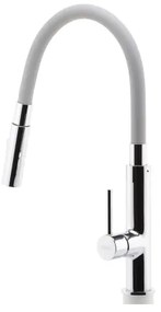 FERRO - Mosogató csap rugalmas karral fényezett króm/szürke