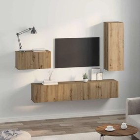 TV szekrény garnitúra 4 pcs kézműves tölgy 30.5 x 30 x 90 cm