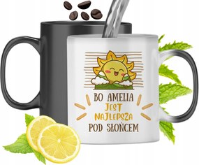 Mágikus Bögre Amelia Fekete Színváltós, fényképes nyomattal