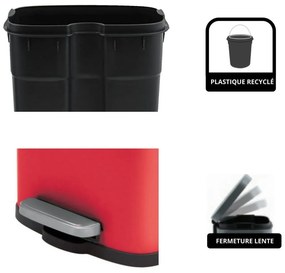 Piros acél pedálos szemetes 5 l Akira – Spirella