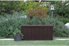 Sötétbarna műanyag kerti tárolódoboz Sherwood – Keter