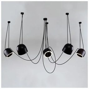 Shilo 9038 - Csillár zsinóron DOHAR 5xE14/15W/230V pók fekete