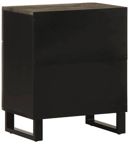 fekete tömör mangófa éjjeliszekrény 50 x 33 x 60 cm