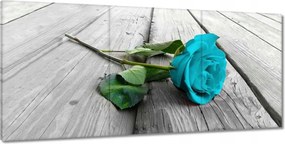 Festmények 210x100 Kék rózsa a deszkákon