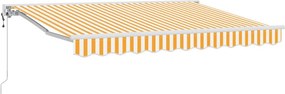 vidaXL Behúzható napellenző Sárga és Fehér 250 x 200 cm